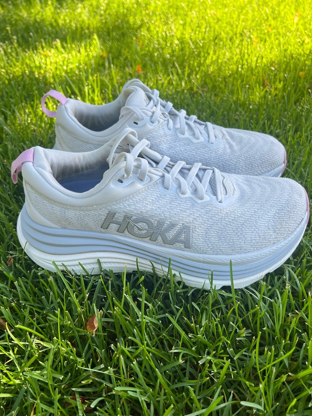 Hoka Gaviota 5 Running Shoe Harbor Mist Rose Gold Grey 8 women - Picture 5 of 16